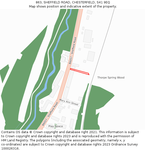 863, SHEFFIELD ROAD, CHESTERFIELD, S41 9EQ: Location map and indicative extent of plot