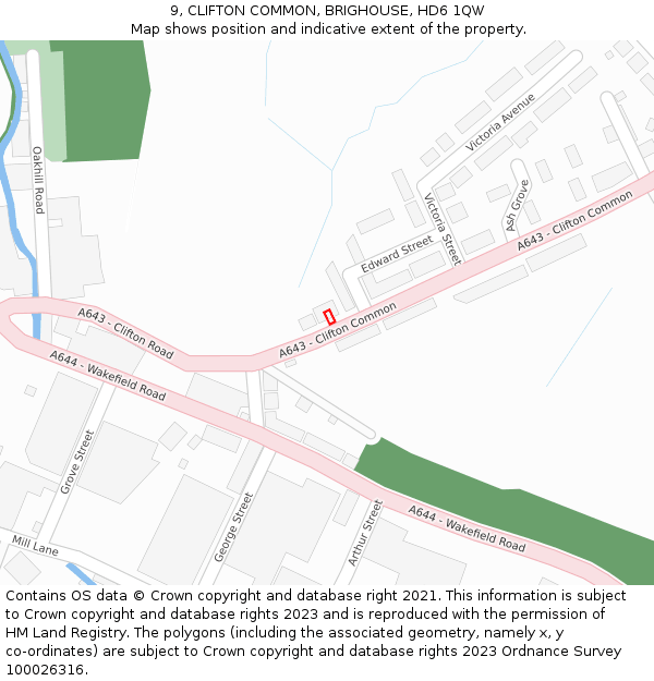 9, CLIFTON COMMON, BRIGHOUSE, HD6 1QW: Location map and indicative extent of plot