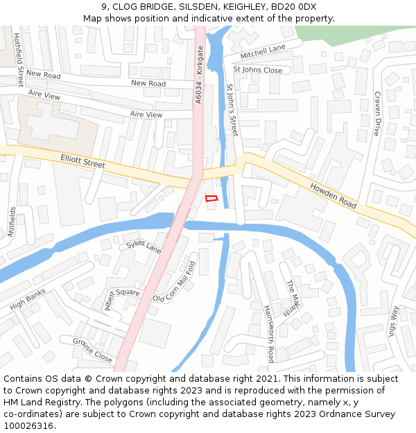 9, CLOG BRIDGE, SILSDEN, KEIGHLEY, BD20 0DX: Location map and indicative extent of plot
