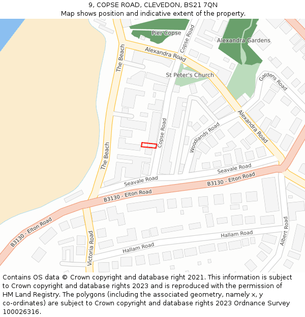 9, COPSE ROAD, CLEVEDON, BS21 7QN: Location map and indicative extent of plot