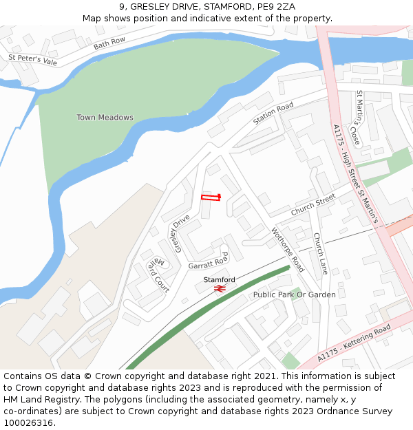 9, GRESLEY DRIVE, STAMFORD, PE9 2ZA: Location map and indicative extent of plot