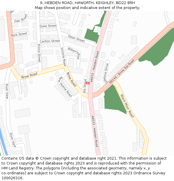 9, HEBDEN ROAD, HAWORTH, KEIGHLEY, BD22 8RH: Location map and indicative extent of plot
