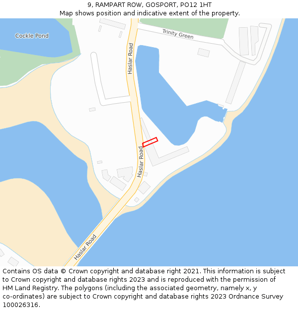 9, RAMPART ROW, GOSPORT, PO12 1HT: Location map and indicative extent of plot