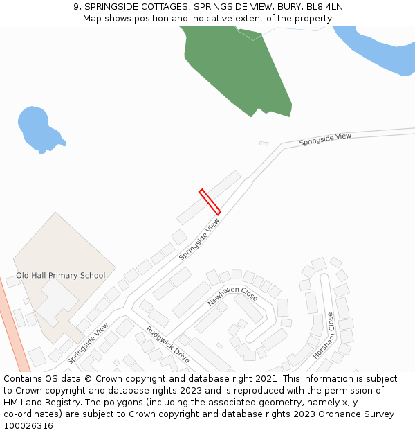 9, SPRINGSIDE COTTAGES, SPRINGSIDE VIEW, BURY, BL8 4LN: Location map and indicative extent of plot