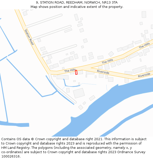 9, STATION ROAD, REEDHAM, NORWICH, NR13 3TA: Location map and indicative extent of plot