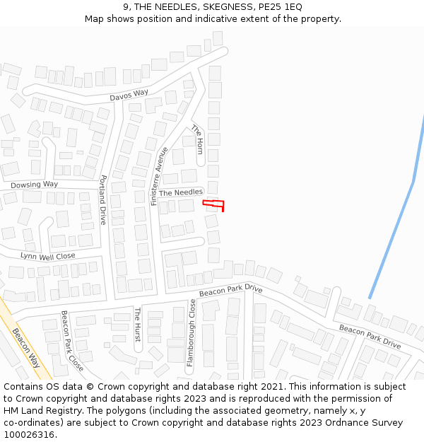 9, THE NEEDLES, SKEGNESS, PE25 1EQ: Location map and indicative extent of plot