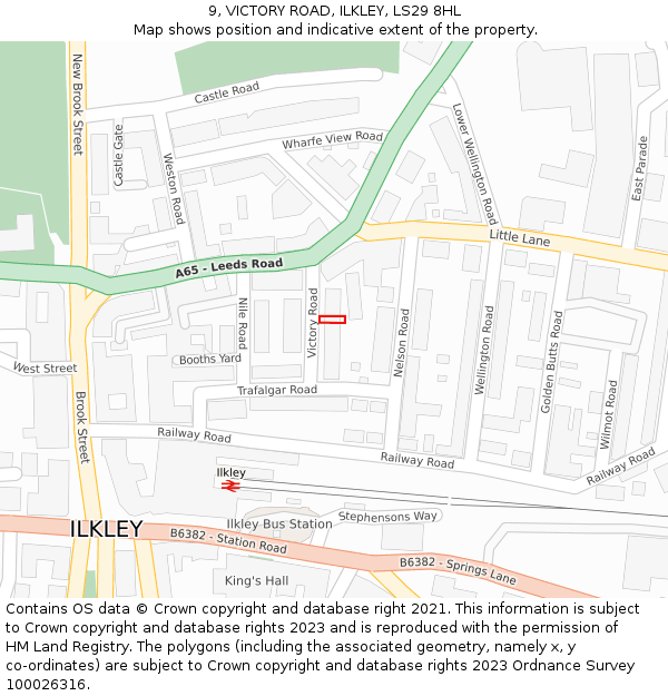 9, VICTORY ROAD, ILKLEY, LS29 8HL: Location map and indicative extent of plot