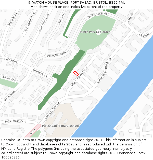 9, WATCH HOUSE PLACE, PORTISHEAD, BRISTOL, BS20 7AU: Location map and indicative extent of plot