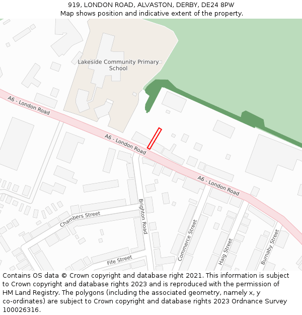 919, LONDON ROAD, ALVASTON, DERBY, DE24 8PW: Location map and indicative extent of plot