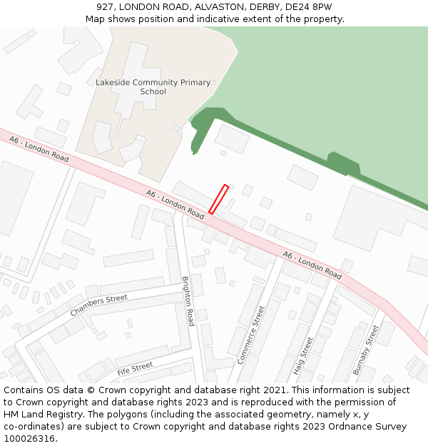 927, LONDON ROAD, ALVASTON, DERBY, DE24 8PW: Location map and indicative extent of plot