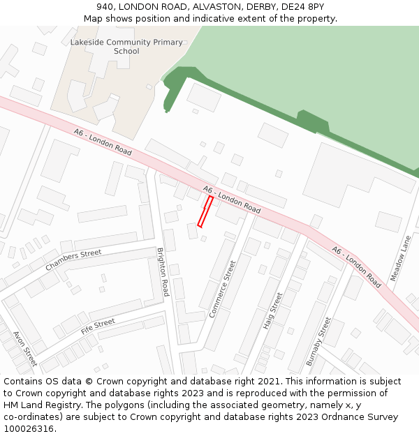 940, LONDON ROAD, ALVASTON, DERBY, DE24 8PY: Location map and indicative extent of plot