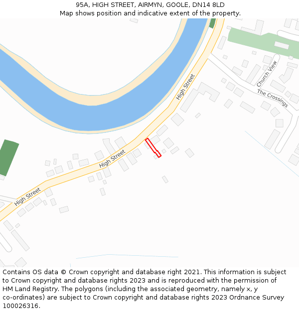 95A, HIGH STREET, AIRMYN, GOOLE, DN14 8LD: Location map and indicative extent of plot