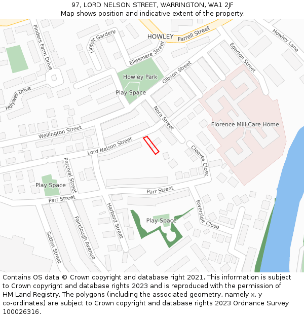 97, LORD NELSON STREET, WARRINGTON, WA1 2JF: Location map and indicative extent of plot