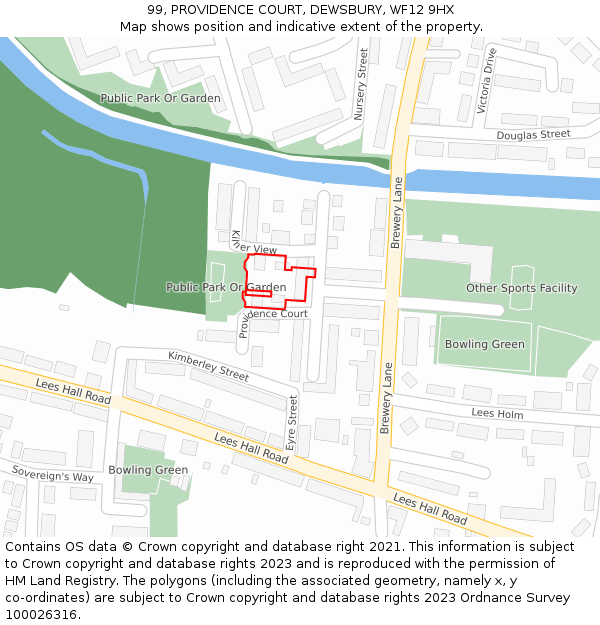 99, PROVIDENCE COURT, DEWSBURY, WF12 9HX: Location map and indicative extent of plot