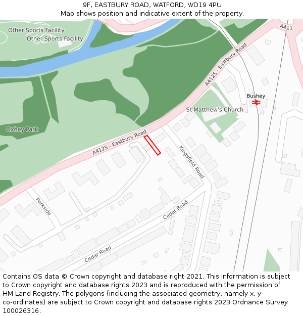 9F, EASTBURY ROAD, WATFORD, WD19 4PU: Location map and indicative extent of plot