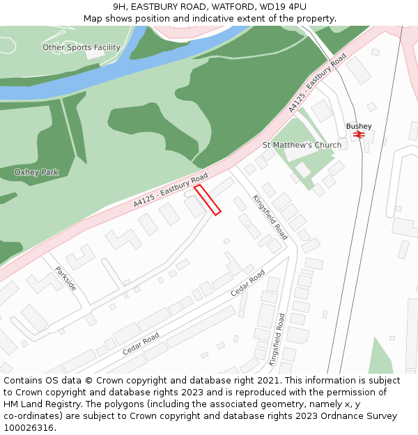 9H, EASTBURY ROAD, WATFORD, WD19 4PU: Location map and indicative extent of plot