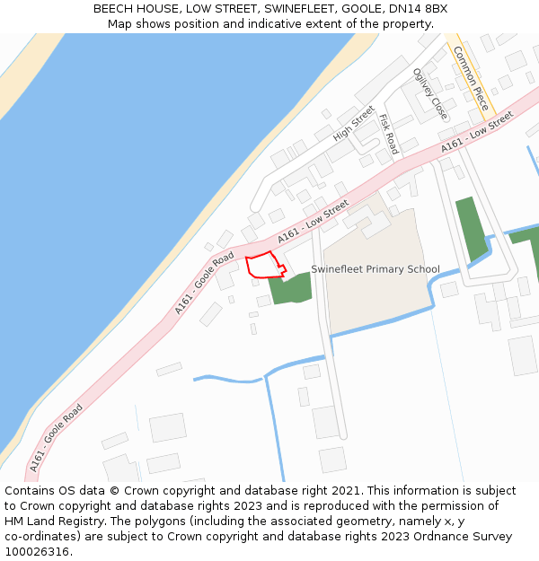 BEECH HOUSE, LOW STREET, SWINEFLEET, GOOLE, DN14 8BX: Location map and indicative extent of plot