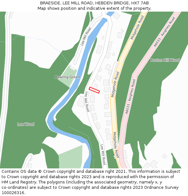 BRAESIDE, LEE MILL ROAD, HEBDEN BRIDGE, HX7 7AB: Location map and indicative extent of plot