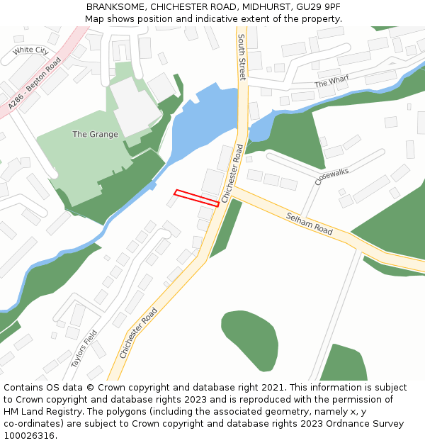 BRANKSOME, CHICHESTER ROAD, MIDHURST, GU29 9PF: Location map and indicative extent of plot