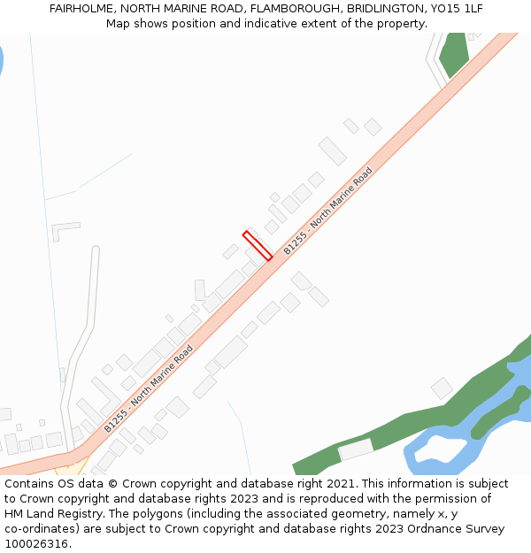 FAIRHOLME, NORTH MARINE ROAD, FLAMBOROUGH, BRIDLINGTON, YO15 1LF: Location map and indicative extent of plot