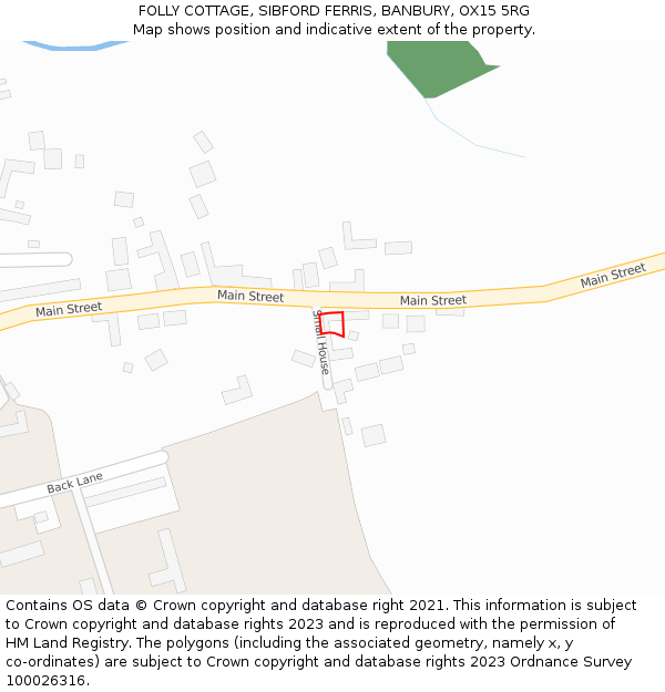 FOLLY COTTAGE, SIBFORD FERRIS, BANBURY, OX15 5RG: Location map and indicative extent of plot