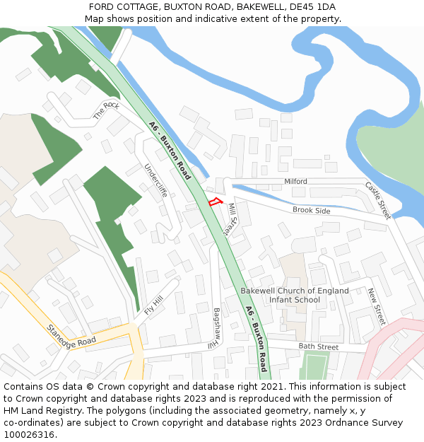 FORD COTTAGE, BUXTON ROAD, BAKEWELL, DE45 1DA: Location map and indicative extent of plot