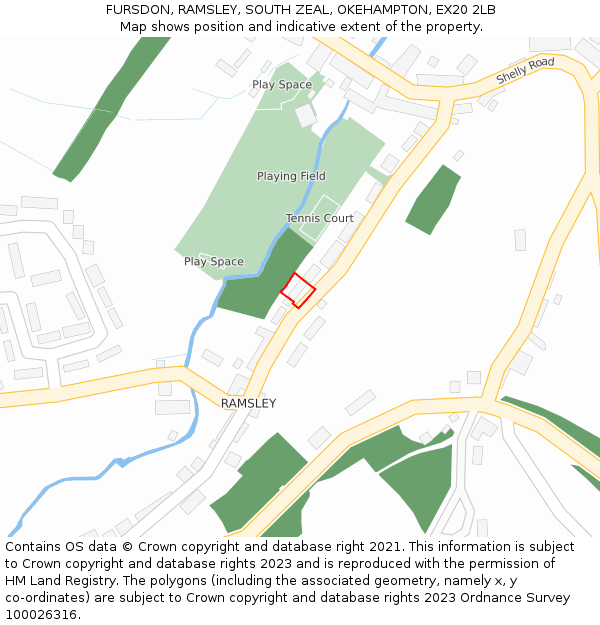 FURSDON, RAMSLEY, SOUTH ZEAL, OKEHAMPTON, EX20 2LB: Location map and indicative extent of plot