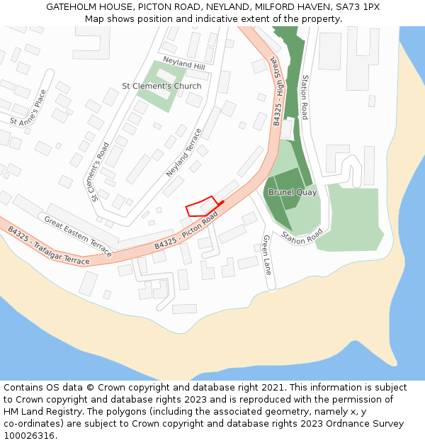 GATEHOLM HOUSE, PICTON ROAD, NEYLAND, MILFORD HAVEN, SA73 1PX: Location map and indicative extent of plot