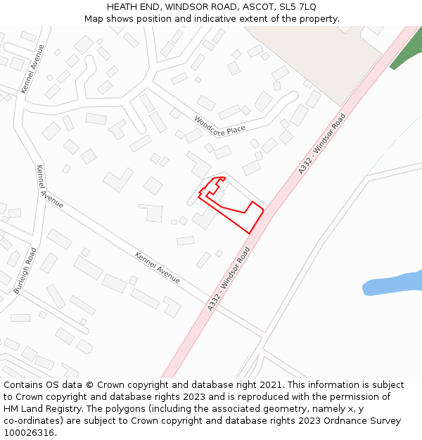 HEATH END, WINDSOR ROAD, ASCOT, SL5 7LQ: Location map and indicative extent of plot