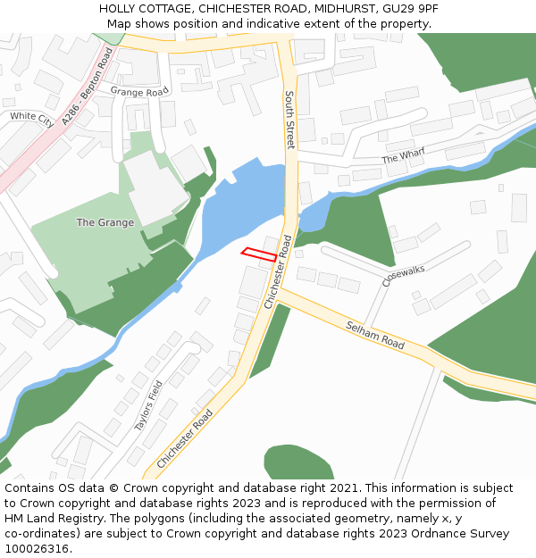 HOLLY COTTAGE, CHICHESTER ROAD, MIDHURST, GU29 9PF: Location map and indicative extent of plot