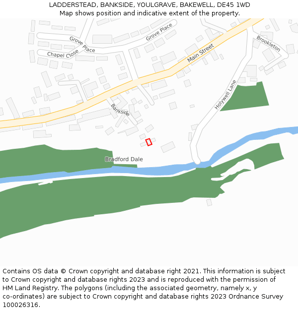LADDERSTEAD, BANKSIDE, YOULGRAVE, BAKEWELL, DE45 1WD: Location map and indicative extent of plot