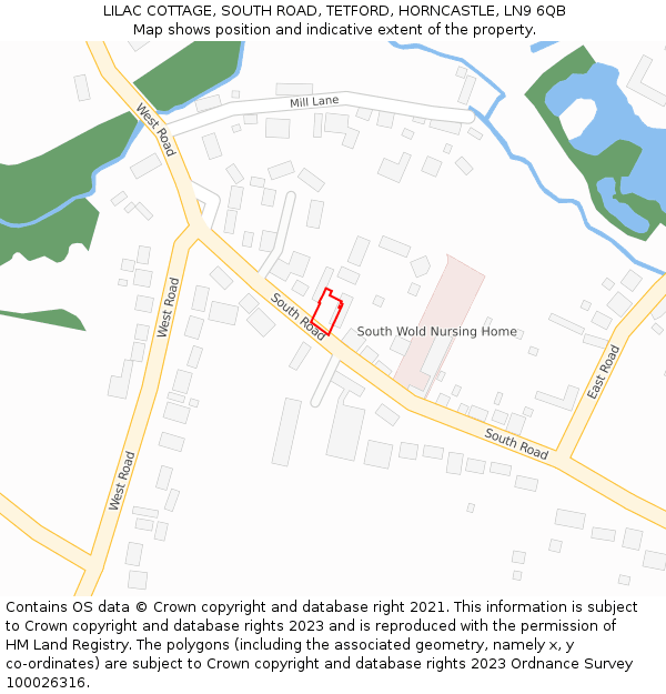 LILAC COTTAGE, SOUTH ROAD, TETFORD, HORNCASTLE, LN9 6QB: Location map and indicative extent of plot