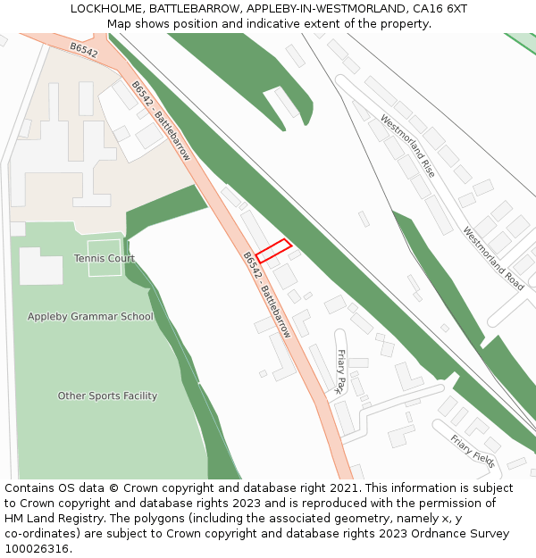 LOCKHOLME, BATTLEBARROW, APPLEBY-IN-WESTMORLAND, CA16 6XT: Location map and indicative extent of plot