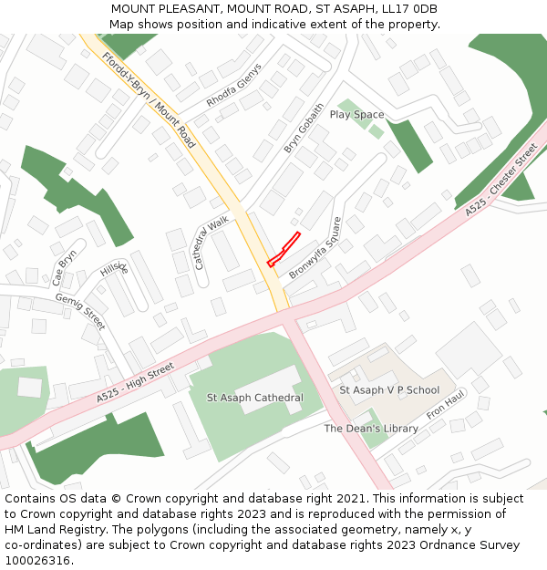 MOUNT PLEASANT, MOUNT ROAD, ST ASAPH, LL17 0DB: Location map and indicative extent of plot