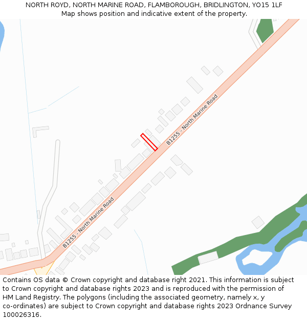 NORTH ROYD, NORTH MARINE ROAD, FLAMBOROUGH, BRIDLINGTON, YO15 1LF: Location map and indicative extent of plot