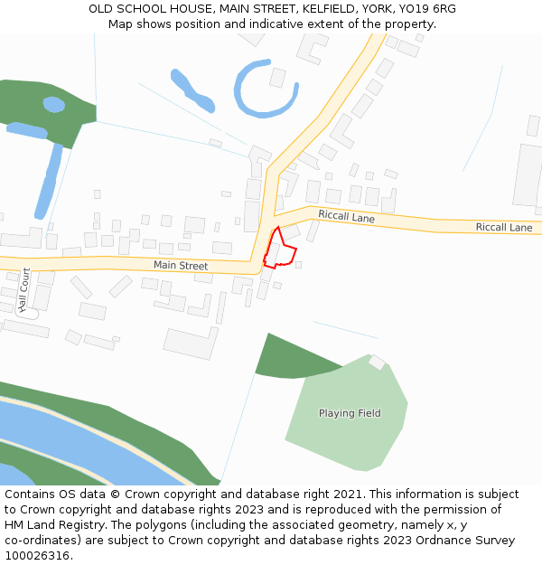OLD SCHOOL HOUSE, MAIN STREET, KELFIELD, YORK, YO19 6RG: Location map and indicative extent of plot