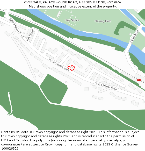 OVERDALE, PALACE HOUSE ROAD, HEBDEN BRIDGE, HX7 6HW: Location map and indicative extent of plot
