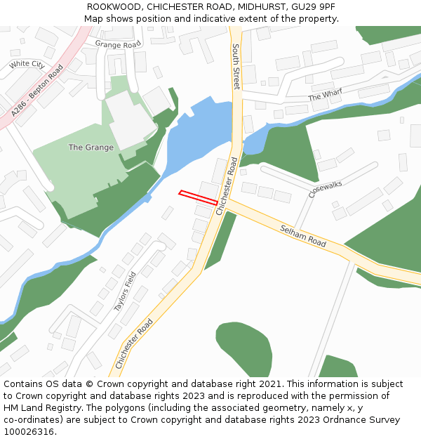 ROOKWOOD, CHICHESTER ROAD, MIDHURST, GU29 9PF: Location map and indicative extent of plot