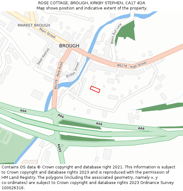 ROSE COTTAGE, BROUGH, KIRKBY STEPHEN, CA17 4DA: Location map and indicative extent of plot