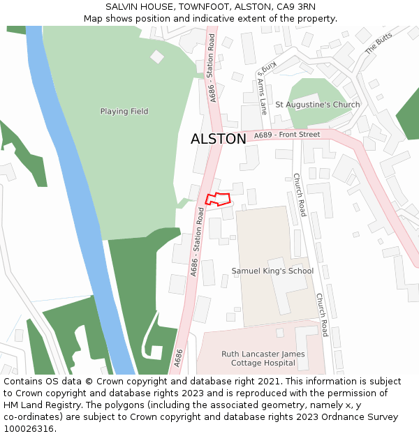 SALVIN HOUSE, TOWNFOOT, ALSTON, CA9 3RN: Location map and indicative extent of plot