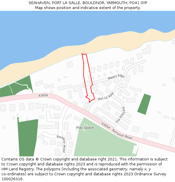 SEAHAVEN, PORT LA SALLE, BOULDNOR, YARMOUTH, PO41 0YP: Location map and indicative extent of plot
