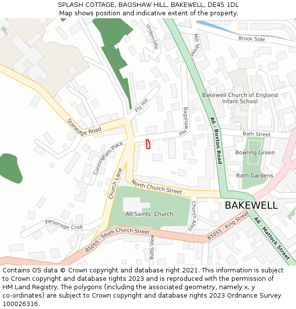 SPLASH COTTAGE, BAGSHAW HILL, BAKEWELL, DE45 1DL: Location map and indicative extent of plot