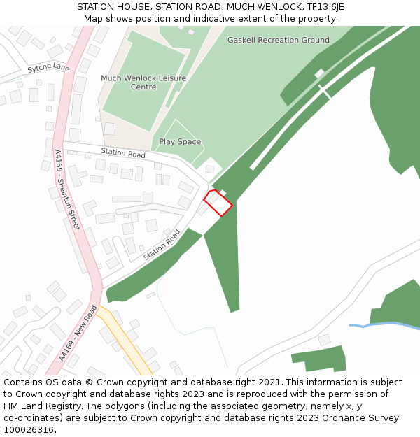 STATION HOUSE, STATION ROAD, MUCH WENLOCK, TF13 6JE: Location map and indicative extent of plot