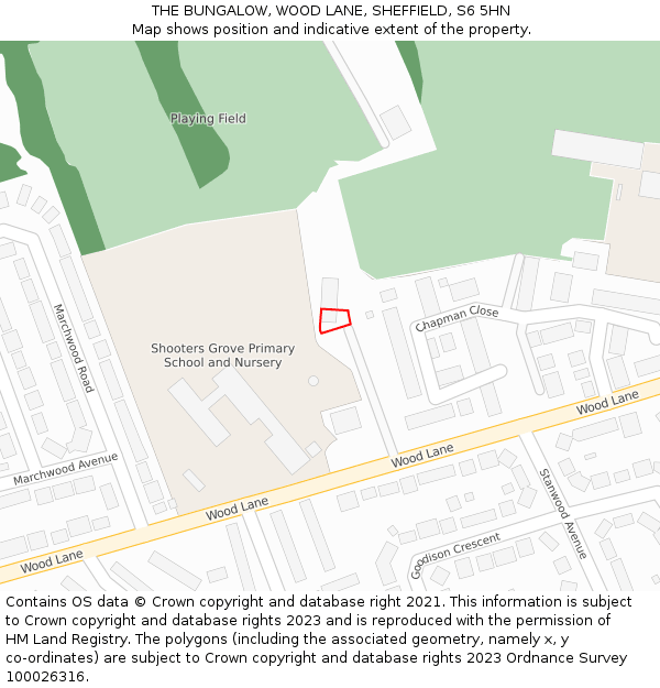 THE BUNGALOW, WOOD LANE, SHEFFIELD, S6 5HN: Location map and indicative extent of plot