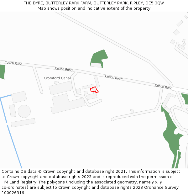 THE BYRE, BUTTERLEY PARK FARM, BUTTERLEY PARK, RIPLEY, DE5 3QW: Location map and indicative extent of plot
