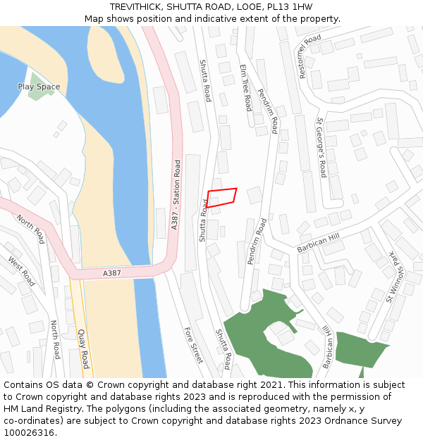 TREVITHICK, SHUTTA ROAD, LOOE, PL13 1HW: Location map and indicative extent of plot