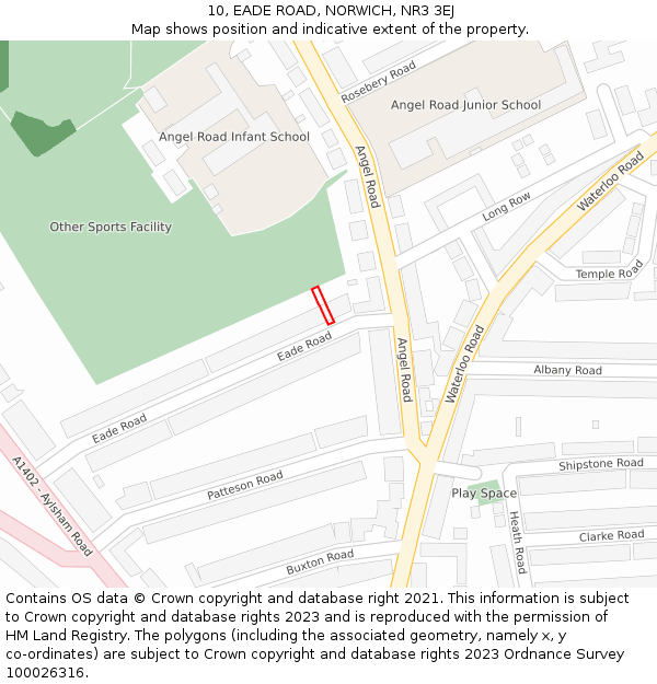 10, EADE ROAD, NORWICH, NR3 3EJ: Location map and indicative extent of plot