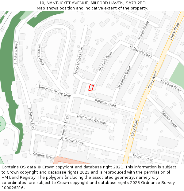 10, NANTUCKET AVENUE, MILFORD HAVEN, SA73 2BD: Location map and indicative extent of plot