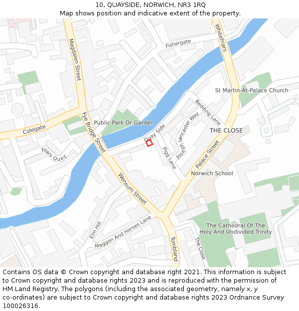 10, QUAYSIDE, NORWICH, NR3 1RQ: Location map and indicative extent of plot
