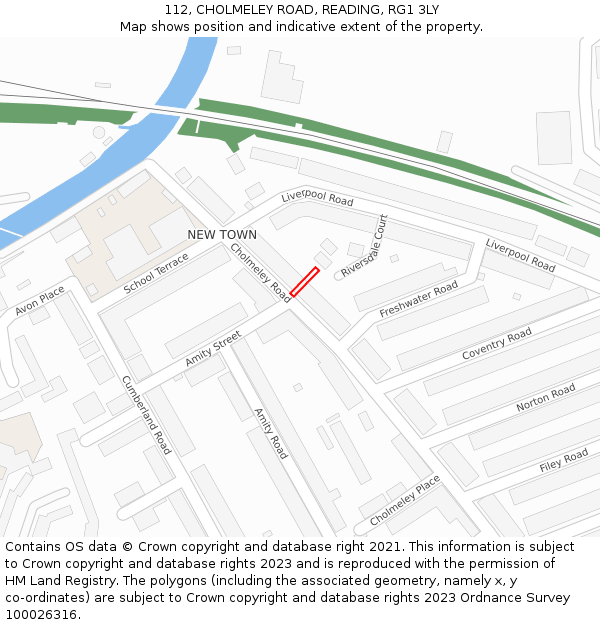 112, CHOLMELEY ROAD, READING, RG1 3LY: Location map and indicative extent of plot